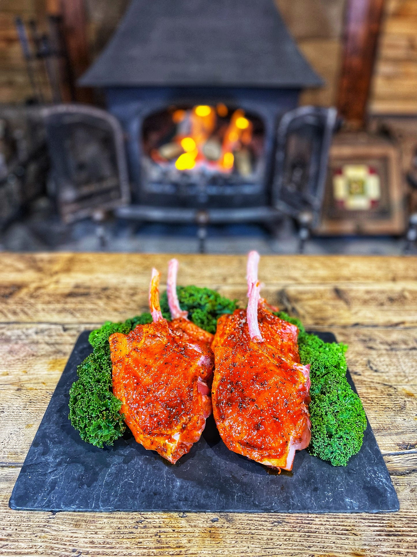 Caribbean Jerk Pork Tomahawk Steaks